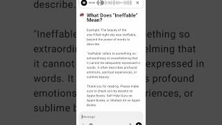 What Does quotIneffablequot Mean [upl. by Foss473]
