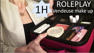 ASMR FR  1H roleplay vendeuse maquillage  je te maquille  crinkling  tapping  whispering [upl. by Lanta]