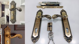 Main Door Lock Handle Set Unboxing Mortise Lock with 3 Keys Brass Lock Body amp Cylinder [upl. by Annirtak]