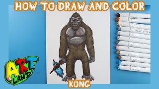 How to Draw and Color KONG [upl. by Nylarahs]