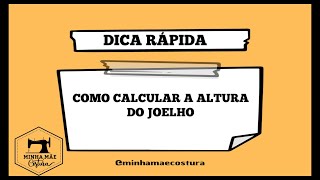 COMO CALCULAR A ALTURA DO JOELHO [upl. by Essyla]