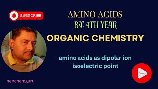 bsc4thyearaminoacidsdipolarionsisoelectricpointorganicchemistry [upl. by Aerbua]