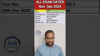 All Exam Dates NovemberDecember 2024 🔥 govtjobs ibps nicl bis uiic shorts [upl. by Anawal]