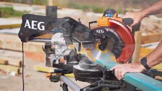 AEG 1800W 254MM DualBevel Slide Compound Mitre Saw [upl. by Anived]