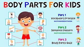 Body Parts For Kids  Learn Parts Of The Body  Body Part Quiz  ESL Kids  4K [upl. by Ecnatsnoc270]