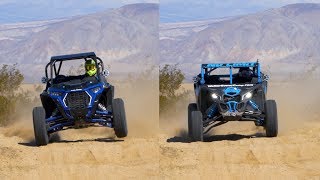 Polaris RZR XP Turbo S vs CanAm Maverick X3 X RC  Desert Action [upl. by Sioux162]