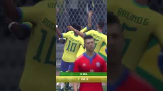 Chile vs Brazil  World Cup Qualifiers 2026  Football Shorts Highlights  FC 24 shorts [upl. by Adnilav]