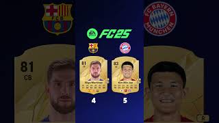 Barcelona vs Bayern Munich  Rating Comparison EAFC 25 football gaming reels uefa [upl. by Albright693]