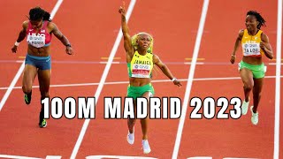 ShellyAnn Fraser Pryce 100m Clash at the Madrid Athletics Meeting 2023 [upl. by Vinson]