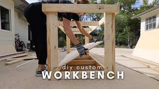 DIY Custom Workbench Build  Custom Work Table With Wheels  Workbench Ideas [upl. by Lubbi]