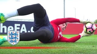 Reflex Technique amp Vision  England U21 Goalkeeper Special  Inside Training [upl. by Roumell612]