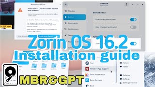 zorin os 162 installation  How to Install Zorin OS 162 with Manual Disk Partitioning for GPTMBR [upl. by Sarat]