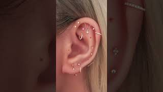 Pretty Multiple Cartilage Ear Piercing Ideas with Heart Earrings [upl. by Enilrahc]