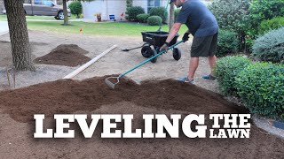 How to Level Your Lawn the Easy Way  Lawn Leveling with Topsoil  Front Yard Renovation [upl. by Parthenia]