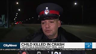 10yearold dies in twovehicle crash in Ajax [upl. by Deedahs159]