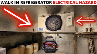 HVACR Walk In Refrigerator ELECTRICAL HAZARD Repair and Upgrade Walk In Refrigerator hack job [upl. by Ssidnak989]