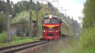 Тепловоз М621198 на оп Милзкалне  M621198 passing Milzkalne stop [upl. by Anoit139]