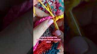 How to crochet the herringbone double crochet stitch crochet tutorial [upl. by Inaluahek]