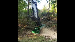 EXACONE Mini Forestry Mulcher in action on a Bobcat e85 [upl. by Mario]