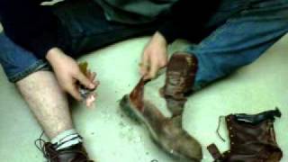 trashing and destroying my redwing work boots part2 [upl. by Einomrah]