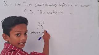 Two complementary angles in the ratio [upl. by Aridatha]