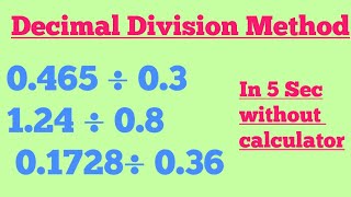 Divide decimal number part 2 decimal division method [upl. by Dusa59]