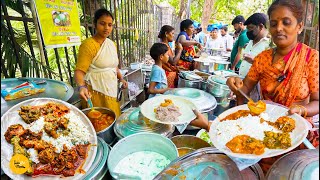 Hyderabadi Ladies Selling Unlimited Non Veg Lunch Thali Rs 100 Only l Hyderabad Street Food [upl. by Vanhook]