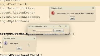 Get User Input From a JTextField and Validate it Using Java GUI JFrame [upl. by Thurnau]