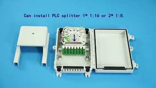 4 in 16 out optical fiber distribution box for 1x16 mini plc splitter [upl. by Ailekahs]