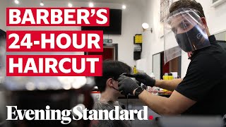 Barber to cut hair for 24 hours to thank customers for support during coronavirus lockdown [upl. by Gordon]