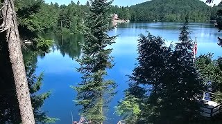 Riding on a motorized dock down a beautiful lake family summer wow amazing [upl. by Kcirrem190]