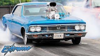 TO THE EXTREME BADASS BLOWN 66 CHEVELLE SS 20LBS OF BOOST EASY 9 SEC STREET LEGAL BYRON [upl. by Okikuy307]