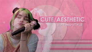 cuteaesthetic editing style TUTORIAL  effects overlays fonts etc [upl. by Eilla]