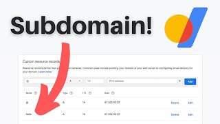 How to Create a Subdomain in Google Domains simple example [upl. by Hayes]