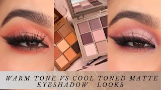 warm toned vs cool toned matte eyeshadow look [upl. by Simonsen]