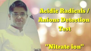 Chemistry Practical  Nitrate ion  quotBrown Ring Testquot  Acidic RadicalsAnions Detection Test [upl. by Eki97]