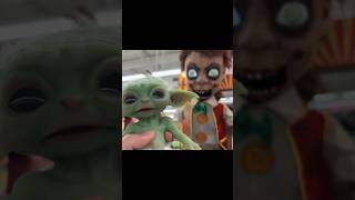 Baby Yoda loves the puppet animatronic at Spirit Halloween [upl. by Galen]