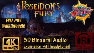 Poseidons Fury Full Walkthrough POV 4K 3D Audio Islands of Adventure [upl. by Nona752]