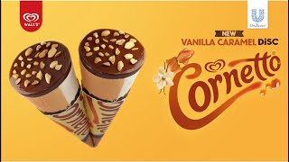 Introducing New Cornetto Vanilla Caramel Disc [upl. by Aidekal554]