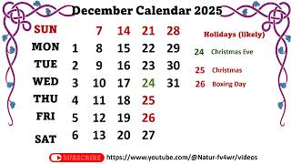 December Calendar 2025 decembercalender2025 [upl. by Kali]