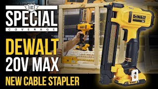 New Dewalt 20V MAX Cordless Electrical Cable Stapler DCN701 at STAFDA 2018 [upl. by Medeah]