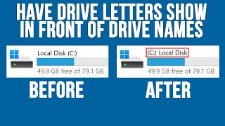 How to Have Drive Letters Show Before Drive Names in File Explorer [upl. by Borreri]