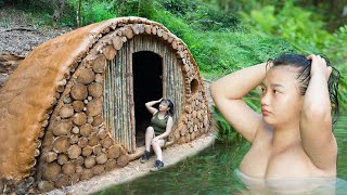 Epic Solo Bushcraft Build a Dugout House  Hobbit Refuge Part 1 [upl. by Aissat]