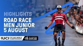 Men Junior Road Race Highlights  2023 UCI Cycling World Championships [upl. by Einapets586]