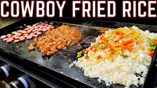 WHAT THE HECK IS COWBOY FRIED RICE NEW GRIDDLE RECIPE YOU HAVE TO TRY WE CANT STOP EATING THIS [upl. by Ailat]