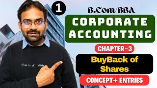 Buyback of Shares  BcomBBA  Corporate Accounting  Chapter3 [upl. by Cinda]