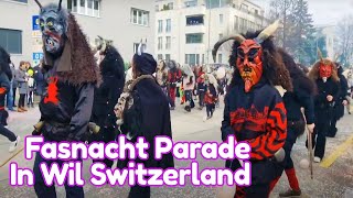 Colorful FasnachtCarnival Parade In Wil Switzerland [upl. by Manoop]