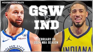 Golden State Warriors vs Indiana Pacers Full Game Highlights  Feb 8  2024 NBA Season [upl. by Darrej]