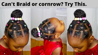 Cant Braid or cornrow Try this CUTE Protective Hairstyle for Kids This Holiday Season [upl. by Marielle]