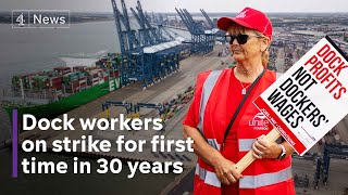 Felixstowe Fears over supply chain disruption as port workers start eightday strike [upl. by Ludlew837]